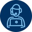 icon for call center or worker at a computer