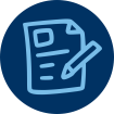 note pad with pen icon
